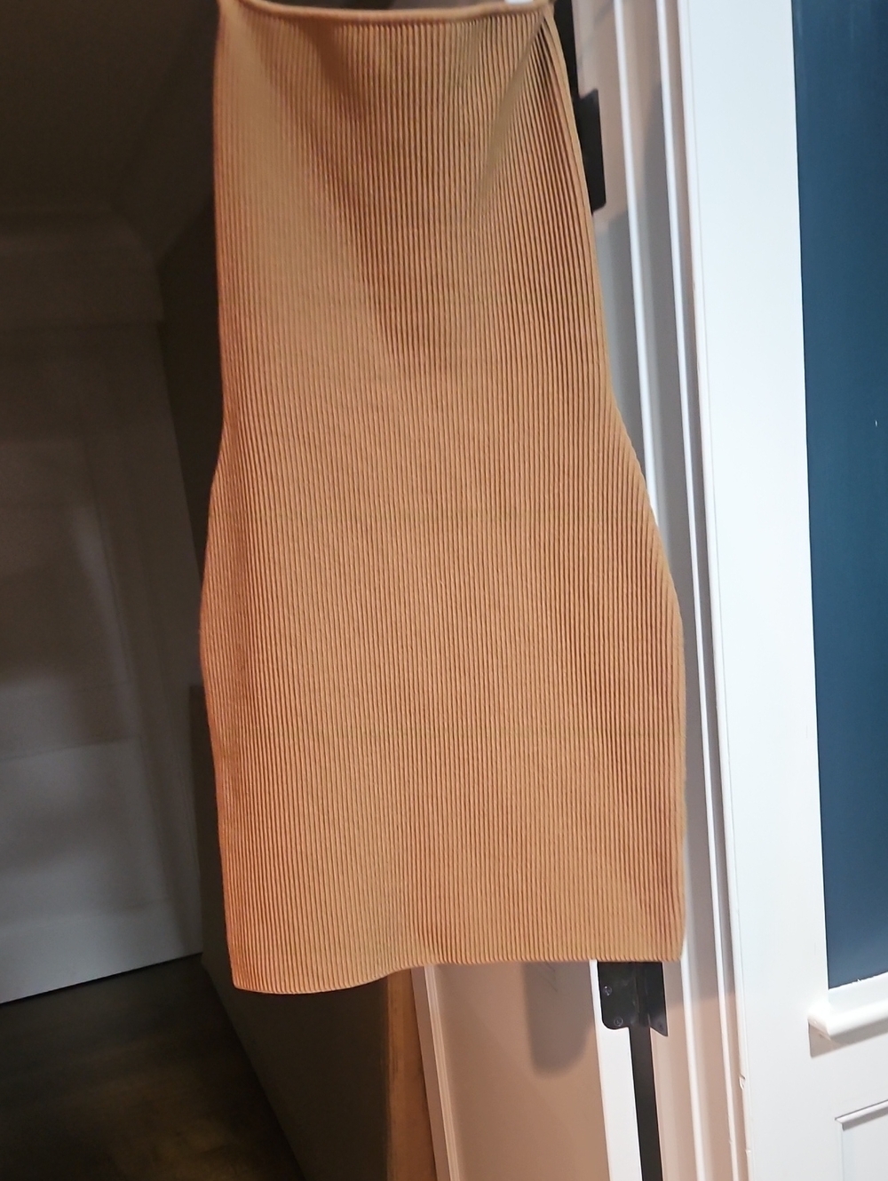 Arotzia Babaton Women's Knit Body Con Strapless Dress XS in Warm Caramel Brown